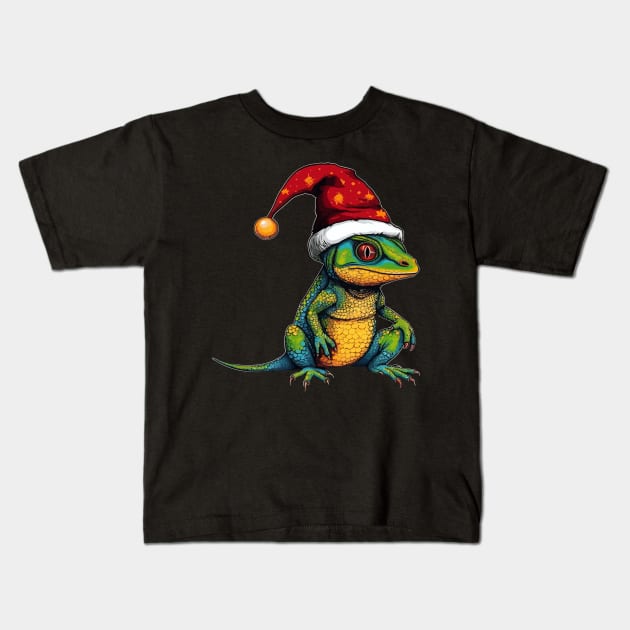 Gecko Christmas Kids T-Shirt by JH Mart